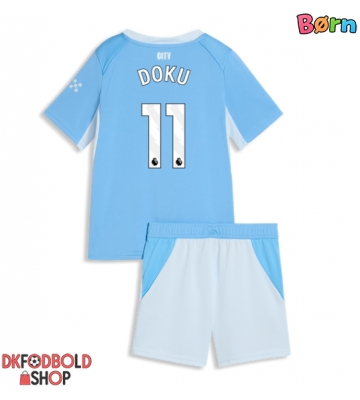 Manchester City Jeremy Doku #11 Hjemmebanesæt Børn 2026-27 Kort ærmer (+ korte bukser)
